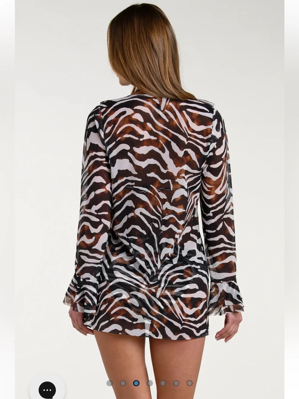 Sunshine 79 swim coverup - animal print mesh cardigan shirt